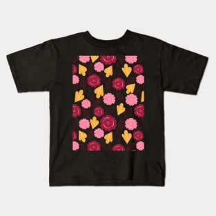 Flowers and Leaf Pattern Kids T-Shirt